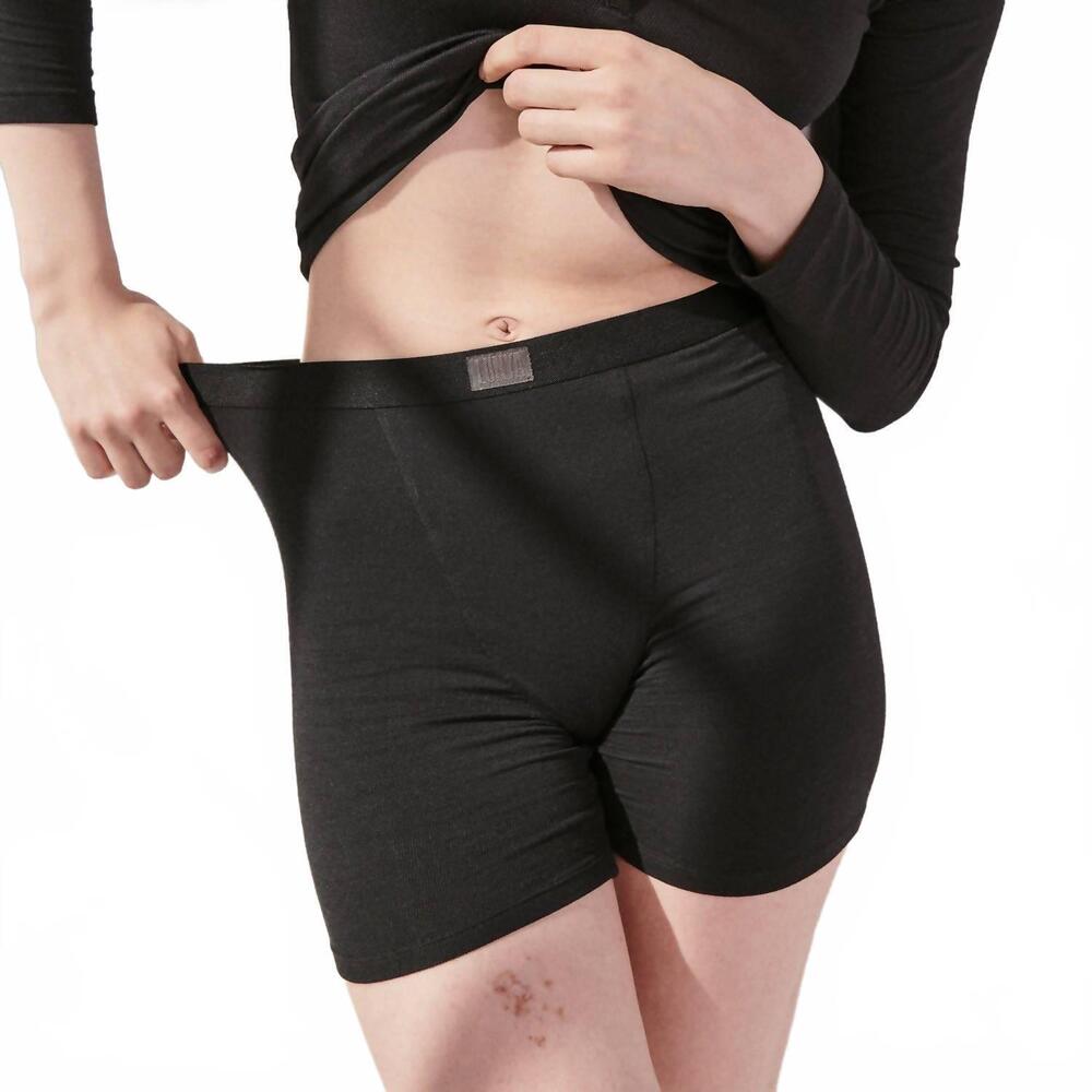 NEW LUNYA women's soft modal rib boyshort in black